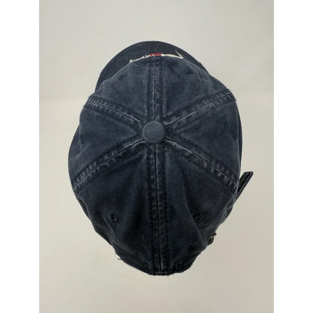 London England Flag Hat Cap Strap Back Blue Distressed One Size Adjustable‎